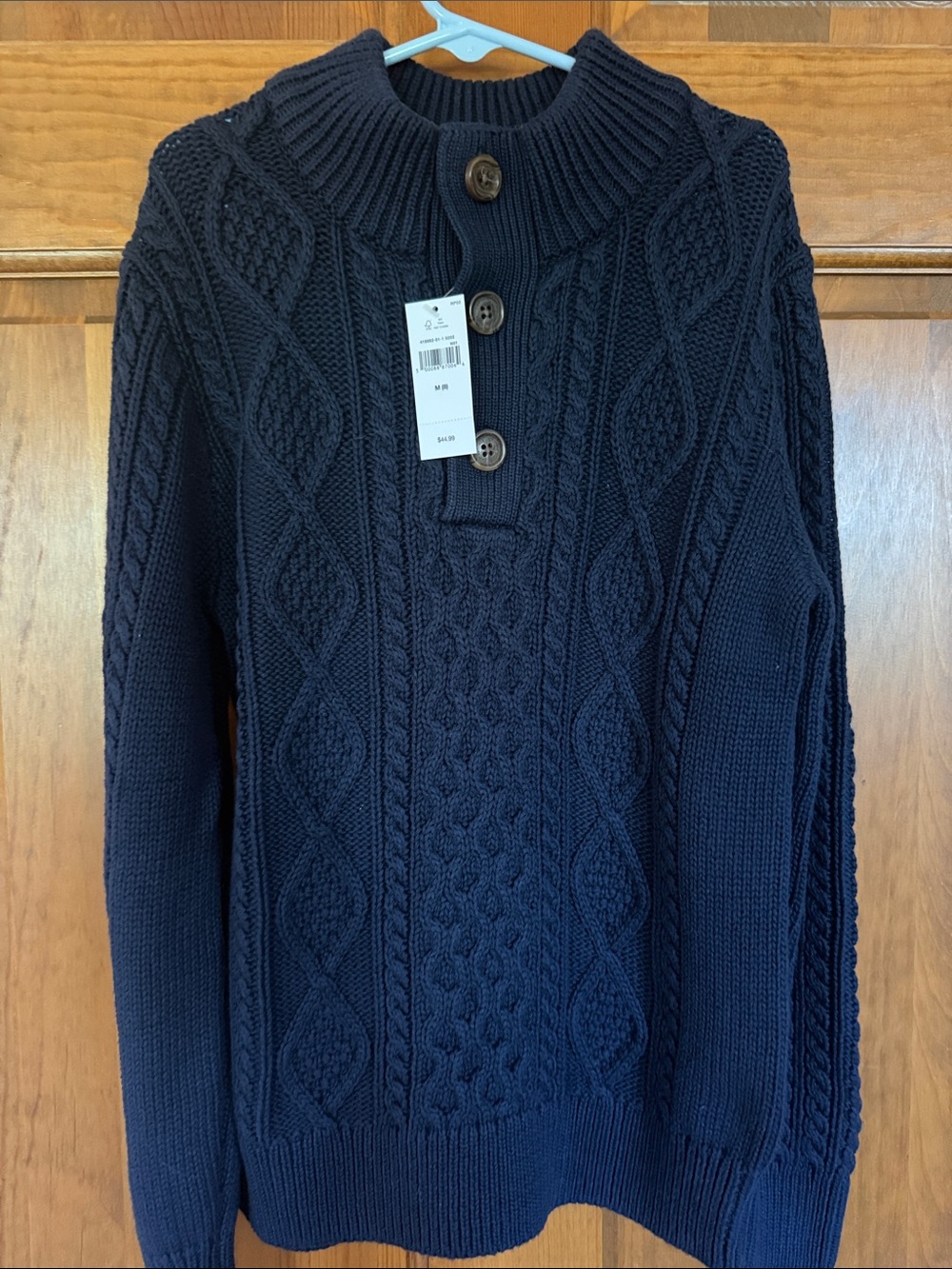 NWT Gap Kids Cable-Knit Mockneck Sweater, M/8, navy